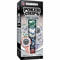 MasterPieces Casino Style 100 Piece Poker Chip Set - NFL Las Vegas Raiders