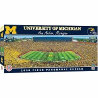 Masterpieces Michigan Wolverines - 1000 Piece Panoramic Jigsaw Puzzle - Center View Perspective: Main