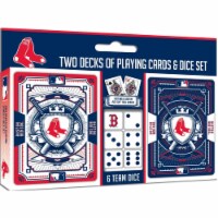 MasterPieces Officially Licensed MLB Boston Red Sox 2-Pack Playing cards & Dice set for