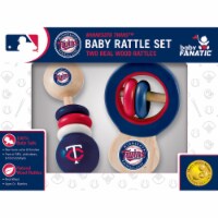 Baby Fanatic Wood Rattle 2 Pack - MLB Minnesota Twins Baby Toy Set