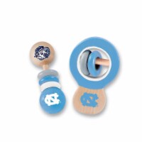 Baby Fanatic Wood Rattle 2 Pack - NCAA UNC Tar Heels Baby Toy Set