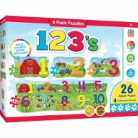 MasterPieces 26 Piece Puzzle for Kids - 123 on the Farm 4-Pack - 22.5 x8