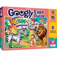 Masterpieces Googly Eyes Zoo Animals 48 Piece Kids Puzzle Interactive Fun Durable Recycled Bo Perspective: Main