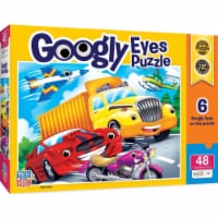 Masterpieces Googly Eyes Vehicles 48 Piece Kids Puzzle Interactive Fun Colorful Transport Perspective: Main