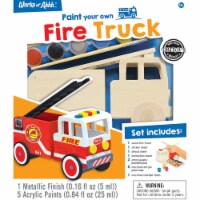 Works of Ahhh Craft Set - Fire Truck Classic Wood Paint Kit