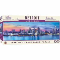 Downtown Detroit Michigan 1000 Piece Panoramic Jigsaw Puzzle