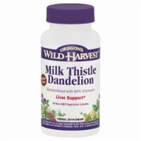 Oregon's Wild Harvest Milk Thistle Dandelion Liver Support Herbal Supplement Vegetarian Capsules
