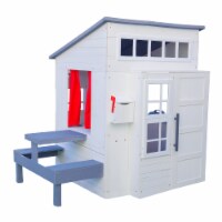 KidKraft Modern Wooden Outdoor Playhouse - White