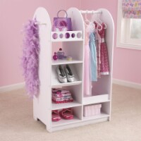 KidKraft Fashion Pretend Let's Play Dress Up Station w/ Mirror - White | 12511