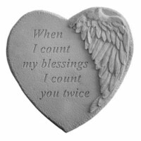 Kay Berry 08909 Winged Heart Memorial Stone - When I Count...