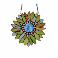 Chloe Lighting CH3P223GF11-RND 11 in. Sundance Tiffany-Style Floral Stained Glass Window Pane