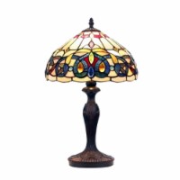CHLOE Lighting SERENITY Tiffany-style Victorian Dark Bronze 1 Light Table Lamp 12 Shade