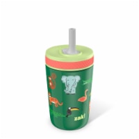 Zak! Designs Jungle Joy Antimicrobial Stainless Steel Double Wall Leakproof Straw + Tumbler Perspective: Main