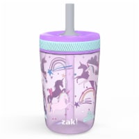 Zak! Fanciful Unicorn Antimicrobial Single Wall Leakproof Kelso Tumbler with Straw Perspective: Main