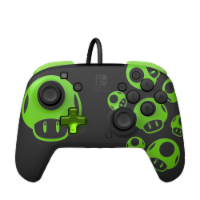 PDP 1-Up Mushroom Rematch Glow Wired Controller for Nintendo Switch Perspective: Main