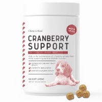 Chew + Heal Cranberry Urinary Health Supplement for Dogs - 120 Delicious Chews