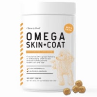 Chew + Heal Omega Skin + Coat Fish Oil Supplement for Dogs - 180 Delicious Chews