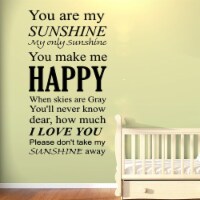 VWAQ You Are My Sunshine My only Sunshine Vinyl Wall art Decal