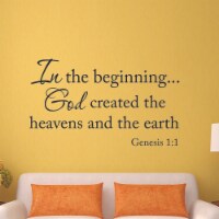 VWAQ In the Beginning God Created the Heavens Genesis 1:1 Wall Decal