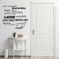 VWAQ Life is Short, Break the Rules, Forgive Quickly, Kiss Slowly Wall Decal