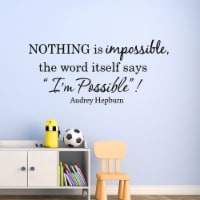 VWAQ Nothing is Impossible Audrey Hepburn Vinyl Wall Decal