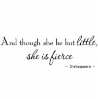 And Though She Be But Little She is Fierce Nursery Nursery Wall Quotes Decals