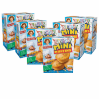 Birthday Cake Mini Muffins, 6 Boxes, 30 Travel Pouches of Bite Size Muffins Baked