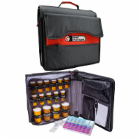 Med Manager Deluxe Medicine Organizer and Pill Case, Holds (15) Pill bottles, Black