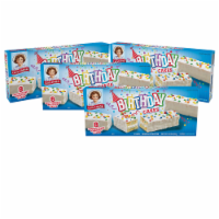 Birthday Cakes, 4 Boxes, 32 Individually Wrapped Vanilla Cakes with Candy Confetti