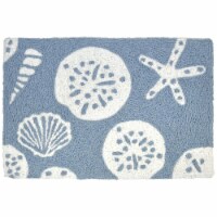 Jellybean JB-KR016 20 x 30 in. White Shells on Blue Indoor & Outdoor Accent Rug