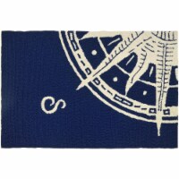 Homefires PPS-HF044B 22 x 34 in. Sailors Compass Indoor Outdoor Area Rug, Blue