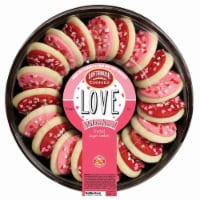 Lofthouse Valentine's Day Pink & Red Frosted Sugar Cookies Perspective: Main