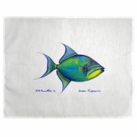 Betsy Drake PM114 Trigger Fish on White Place Mat - Set of 4