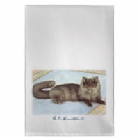 Betsy Drake GT053COR Cat on Rug Guest Towel