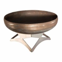 Ohio Flame Liberty 30 In. Round Angled Steel Wood Burning Outdoor Fire Bowl Pit
