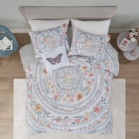 Gracie Mills Boho Comforter Set Blush/Green Full/Queen