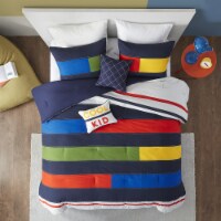 Gracie Mills Stripe Printed Comforter Set Multi Full/Queen