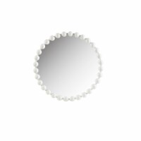 Gracie Mills Beaded Round Wall Mirror White 27 Dia