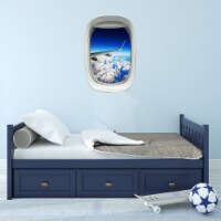 Airplane Window Wing Mountain View Peel and Stick Vinyl Wall Decal - PW20