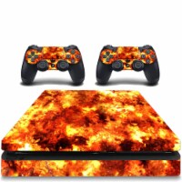 VWAQ PS4 Slim Flame Decal Sticker Playstation 4 Slim Console Fire Skin Cover - PSGC3