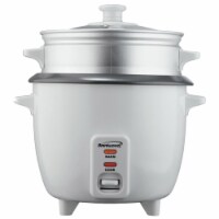 Brentwood TS-380S 10 Cup - 1.8 Liter - Rice Cooker with Steamer - White Body