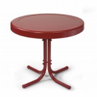 Crosley CO1011A-RE Retro Metal Side Table in Coral Red