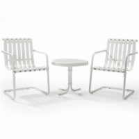 GRACIE 3 PIECE OUTDOOR CONVERSATION SEATING SET - 2 CHAIRS & SIDE TABLE IN ALABASTER WHITE