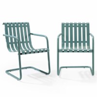Crosley CO1020-BL Gracie Retro Metal Outdoor Spring Chair - Caribbean Blue