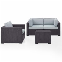 Biscayne Upholstery 4 Piece Wicker Patio Sofa Set in Gray-Crosley
