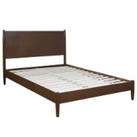 Furniture Landon Wood Full Queen Platform Panel Bed in Brown-Crosley