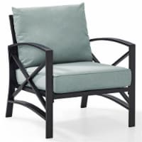 Crosley KO60007BZ-MI Kaplan Arm Chair, Oiled Bronze with Mist Universal Cushion Cover