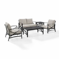 Kaplan Fabric 5 Piece Patio Sofa Set in Brown-Crosley