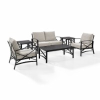 Kaplan Kaplan Fabric 6 Piece Patio Sofa Set in Brown-Crosley