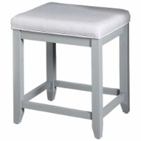 Furniture Vista Wood Vanity Stool in Gray-Crosley